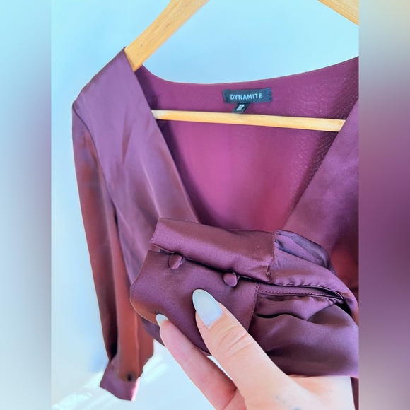 Dynamite, size small, cropped satin blouse - Picture 3 of 4